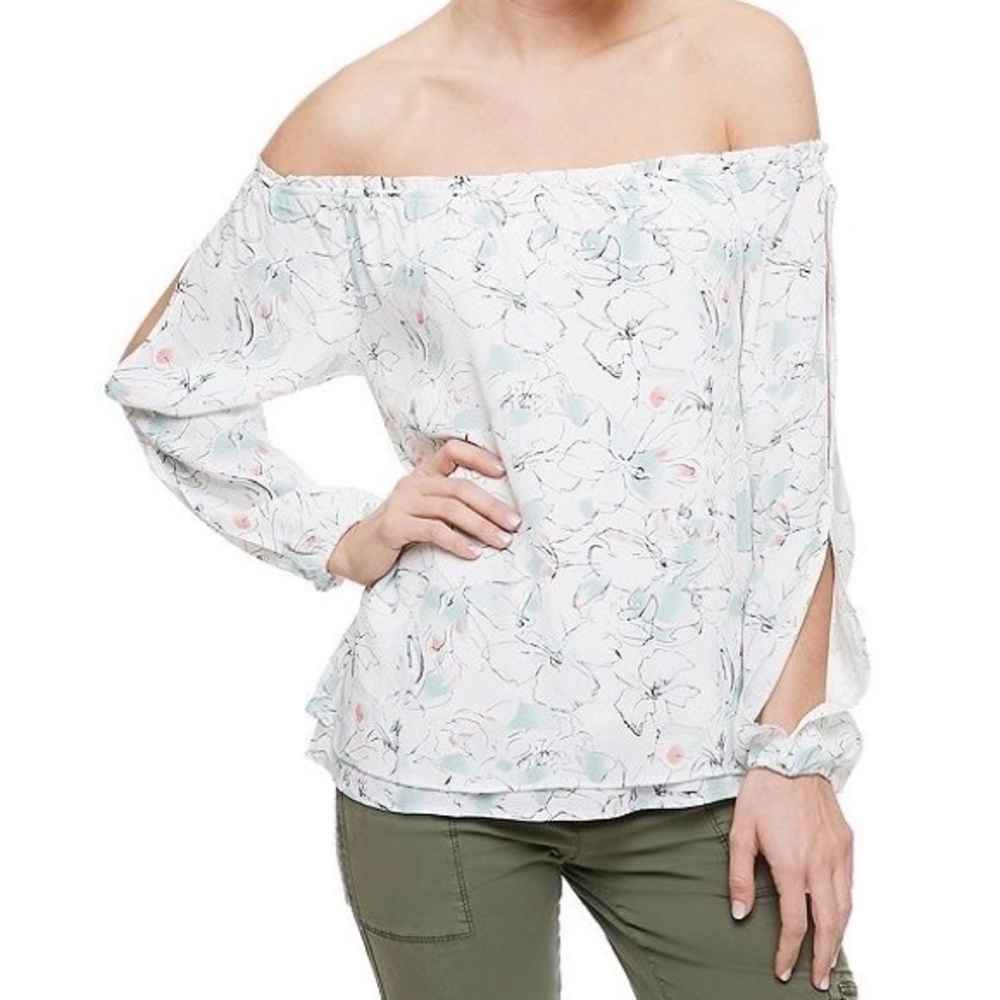 NWT Sanctuary Floral Off Shoulder Blouse XS